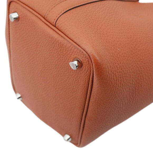 Hermes Picotin Lock 18 Taurillon Clemence Leather Hobo Bag Orange Apricot - Picture 8 of 13
